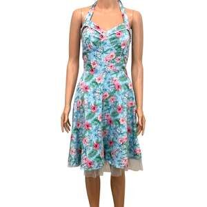 Hot Topic XL tiki retro pin up rockabilly swing dress D1 3704